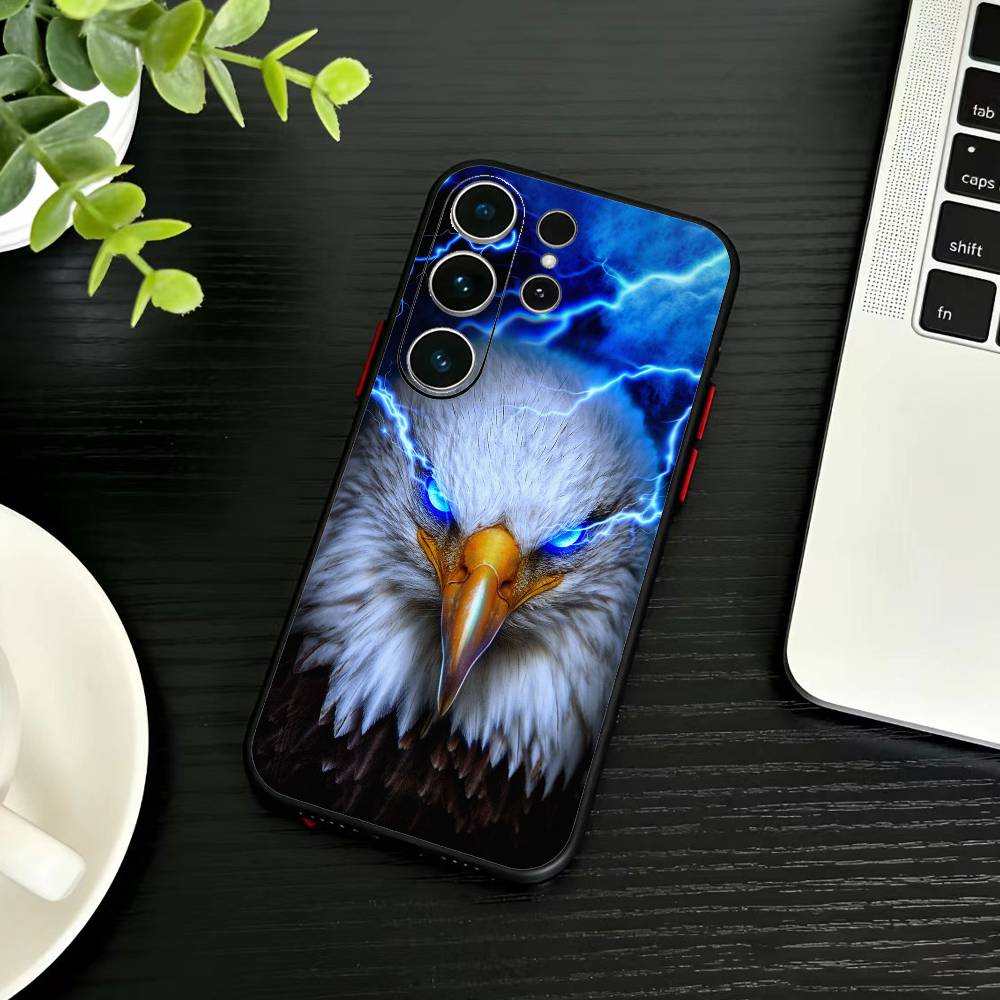 Cool Eagle Phone Case For Samsung S26,S25,S24,S23,S22,S30,S21,Ultra,Plus,FE 5G Black Soft Cover