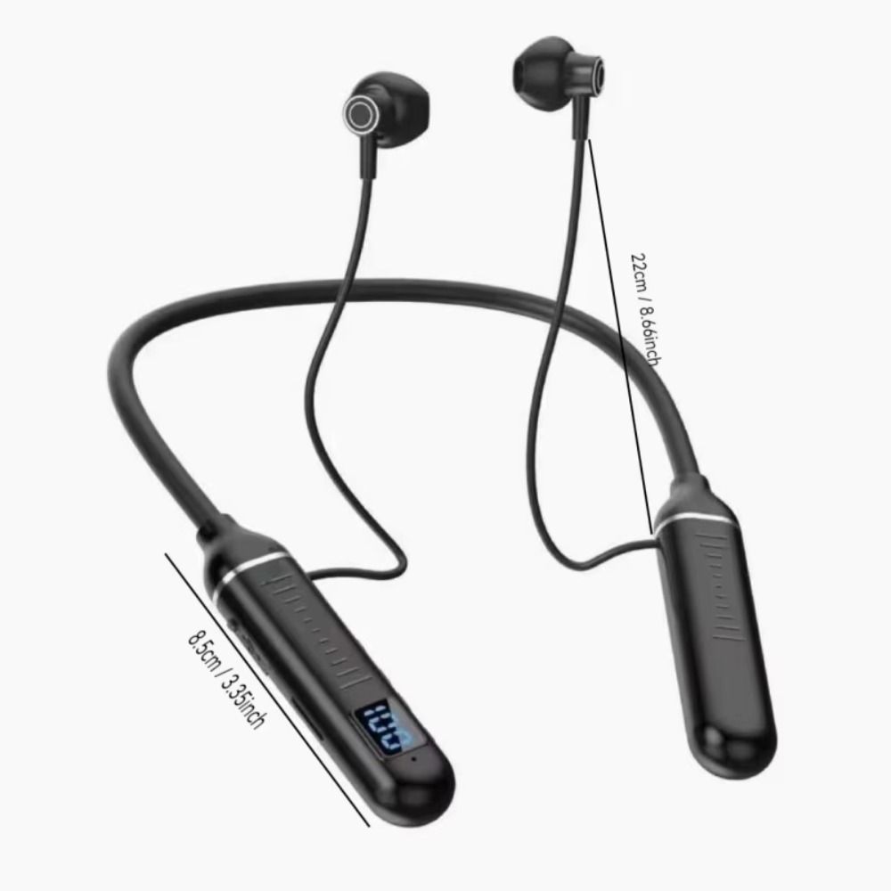 Half In-Ear Neckband Earphones Large Capacity Sports Bluetooth Earphones Wireless Headset Running