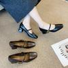 G2322-220 temperament retro Mary Jane shoes women's 2025 new thick-heeled single shoes one-word buckle high heels