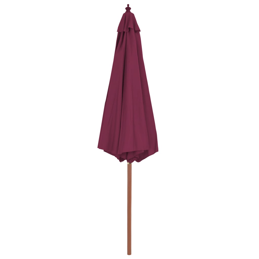 vidaXL Sonnenschirm mit Holz-Mast 300 cm Bordeauxrot