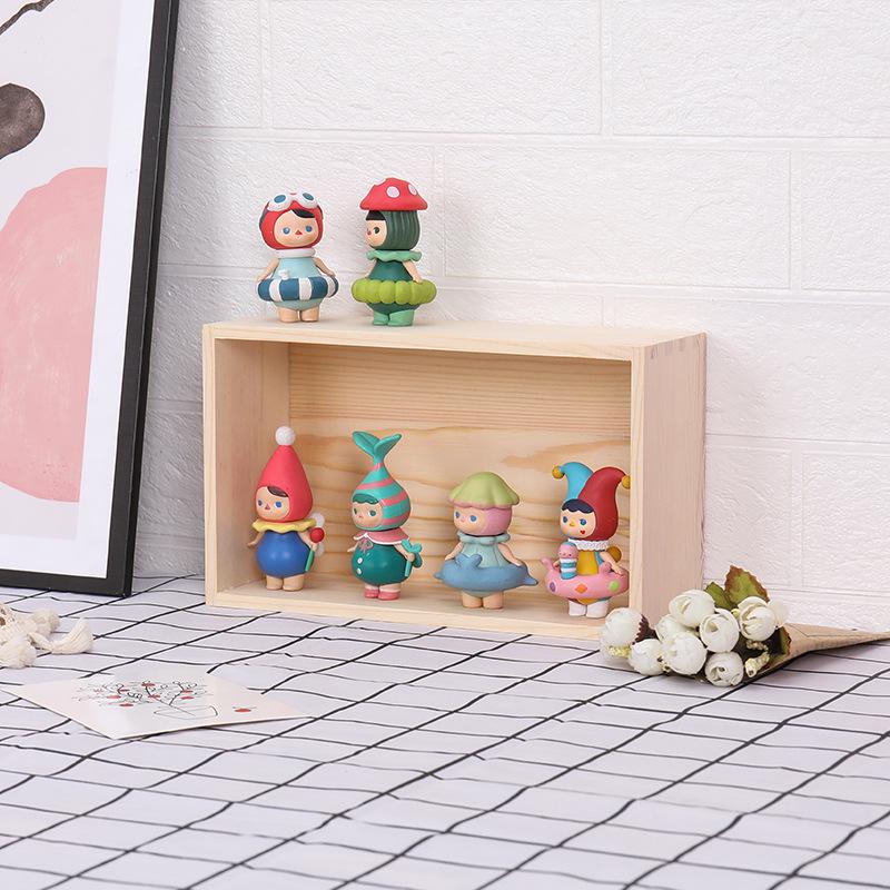 Stor Förvaringslåda för Skrivbord i Massivt Trä - Bärbar och Kreativ Organizer