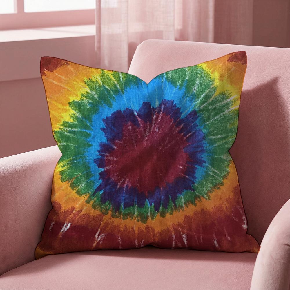 Tiedye Cushion Cover MultiScene Pillow Cover for Home Car Reversible Soft Durable for Daily Use
