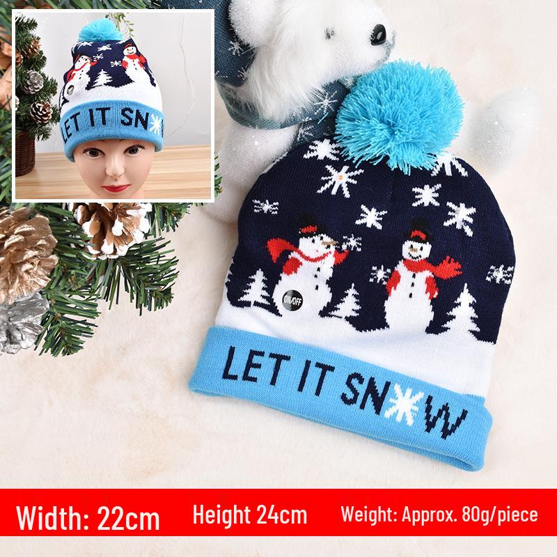 Bunte Strick-LED-Weihnachtsmütze - Perfekt für Partyfotos & Kindergeschenke