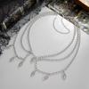 Punk Style Spider Web Pendant Multi-Layer Body Chain Vintage Crescent Moon Joint Waist Chain for Women Men Unisex Streetwear Accessory