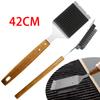 2Pcs 42cm Grill Cleaning Brush Set BBQ Barbecue Stainless Steel Long Handle Cleaning Scrape Non-stick Great Barbecue Brush