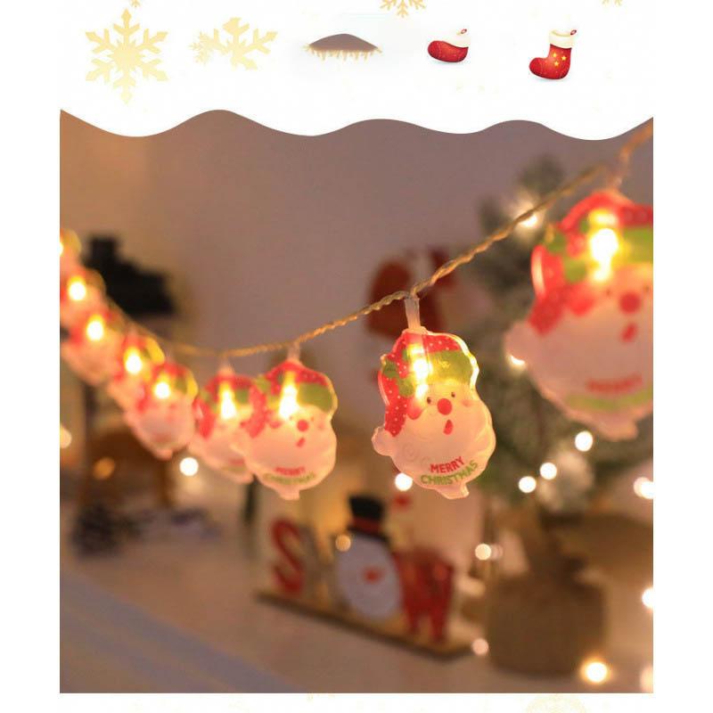 Christmas Lights String Santa Claus Snowman Battery-operated Garland LED Christmas Decorative Light Party New Year's Decor