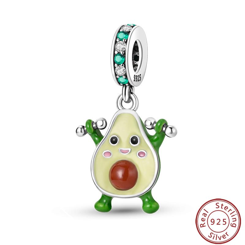 Copper Strawberry Pineapple Avocado Fruit Dessert Series Sweet Charms Beads 3Mm Diy Gift Fine Jewelry