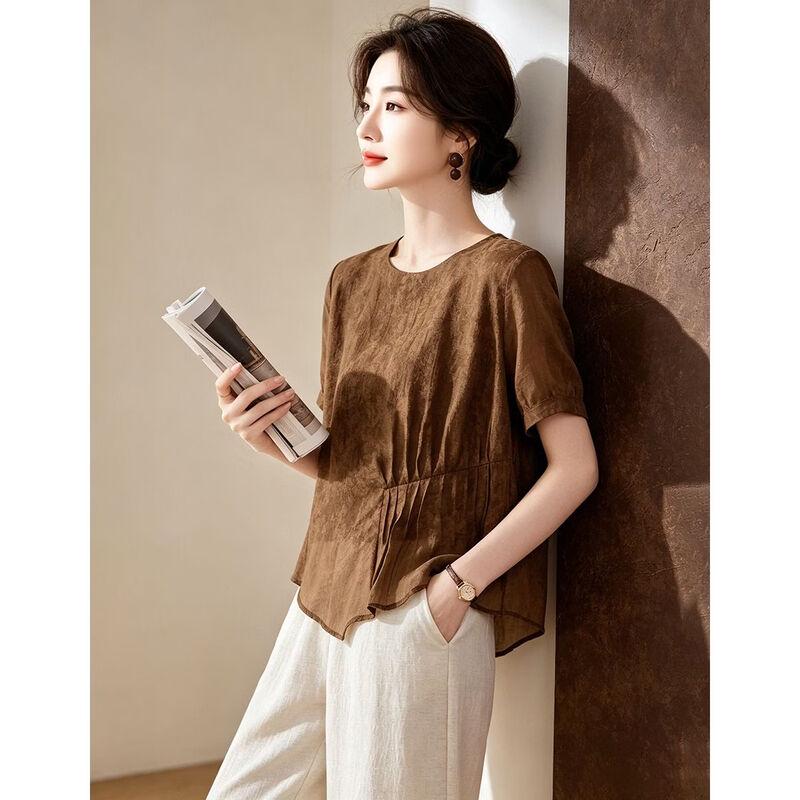 D.F.DEAR Women's Asymmetrical Hem Blouse