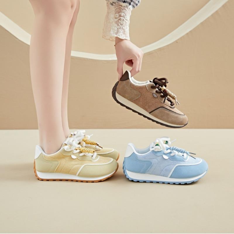 Retro women's new summer women's shoes casual sports shoes women's lace-up comfortable and versatile single shoes color matching