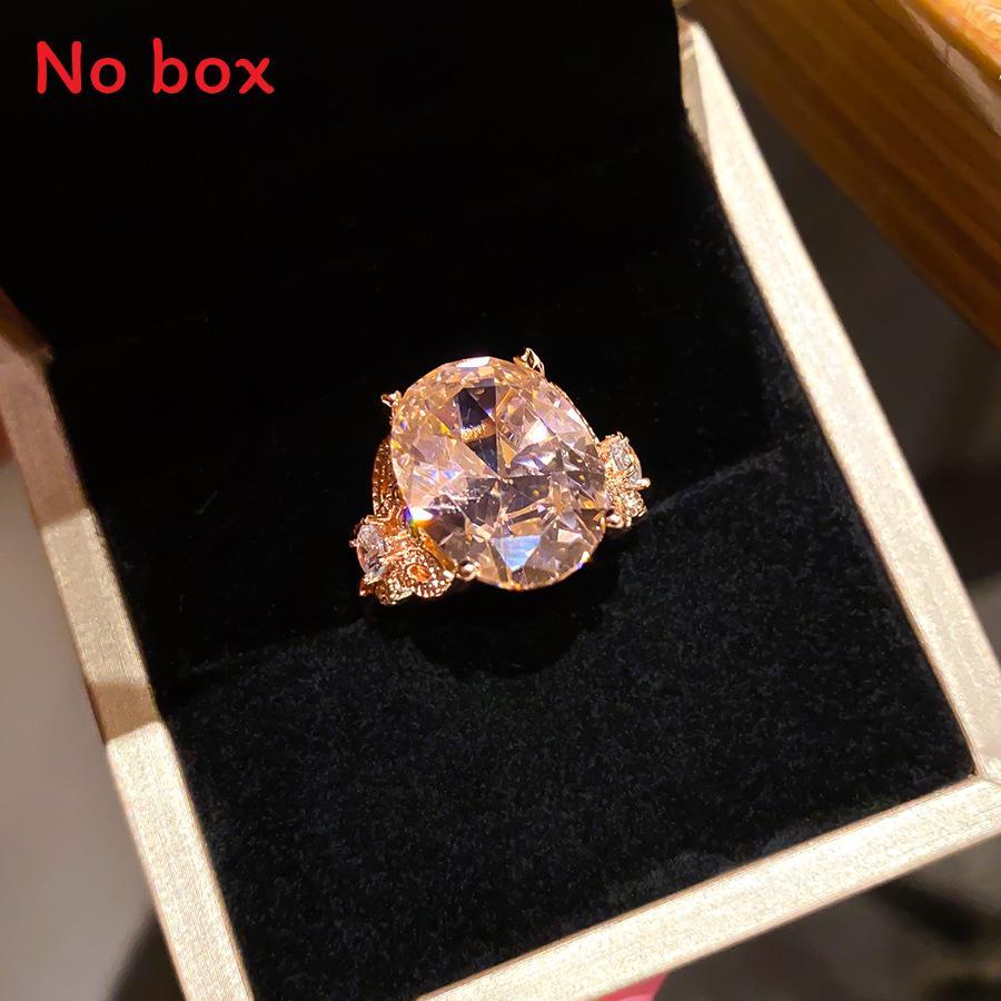 Geometric Zircon Oval Ring For Women With Copper Material Elegant Fashion Accessory