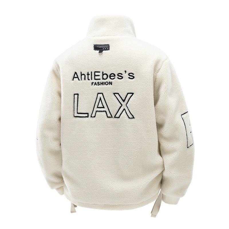 Autumn and Winter New Fleece Jacket Men's Thickened Lamb Fleece Cotton-padded Clothes Men's and Women's Trend Couple Loose Cotton-padded Clothes Men's