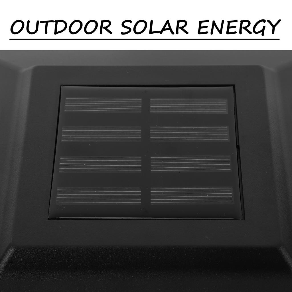 Solar Powered Post Lights Black Warm Yellow Light Outdoor Pillar Lights Garden Patio Rechargeable Durable Landscape Lamp