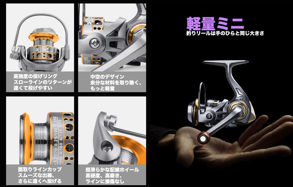 VISPREA 500 Spinning 5kg Max Easy to Long Suitable for Saltwater and with Interchangeable Gear YU61 Reel, Lightweight, Drag, Use, Casting, Freshwater,