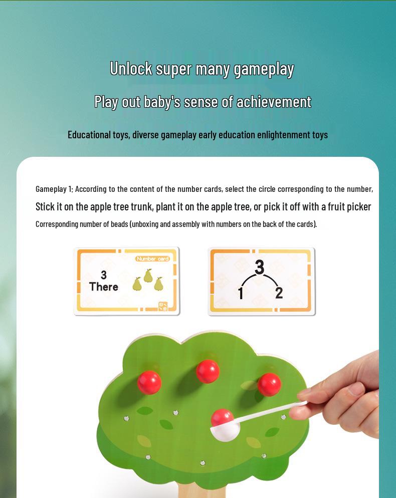 Kids' Arithmetic Apple Tree Building Blocks - Educational Game for Boys & Girls