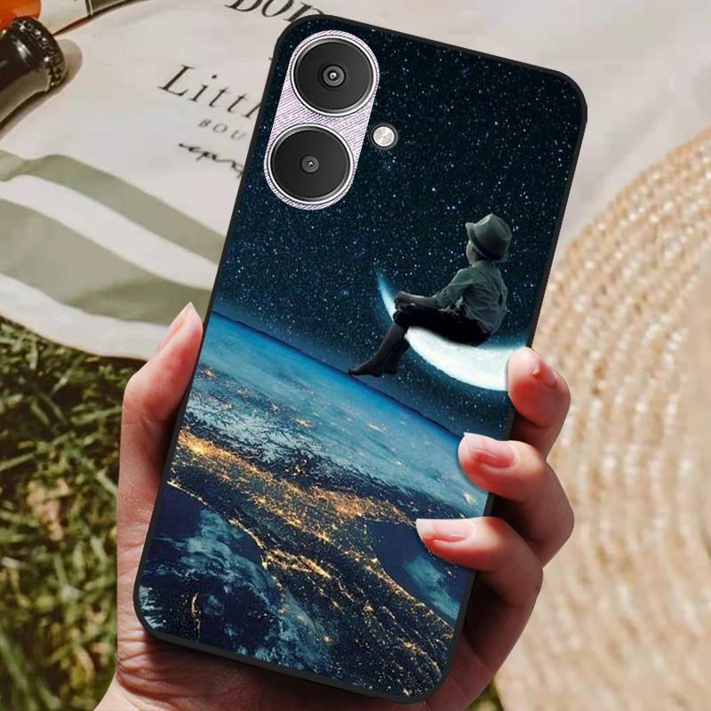 For Xiaomi Redmi 13C 5G Case Redmi13C Cool Painted Silicone TPU Soft Cover for Xiaomi Redmi 13C 5G Cases Black Protective Shells