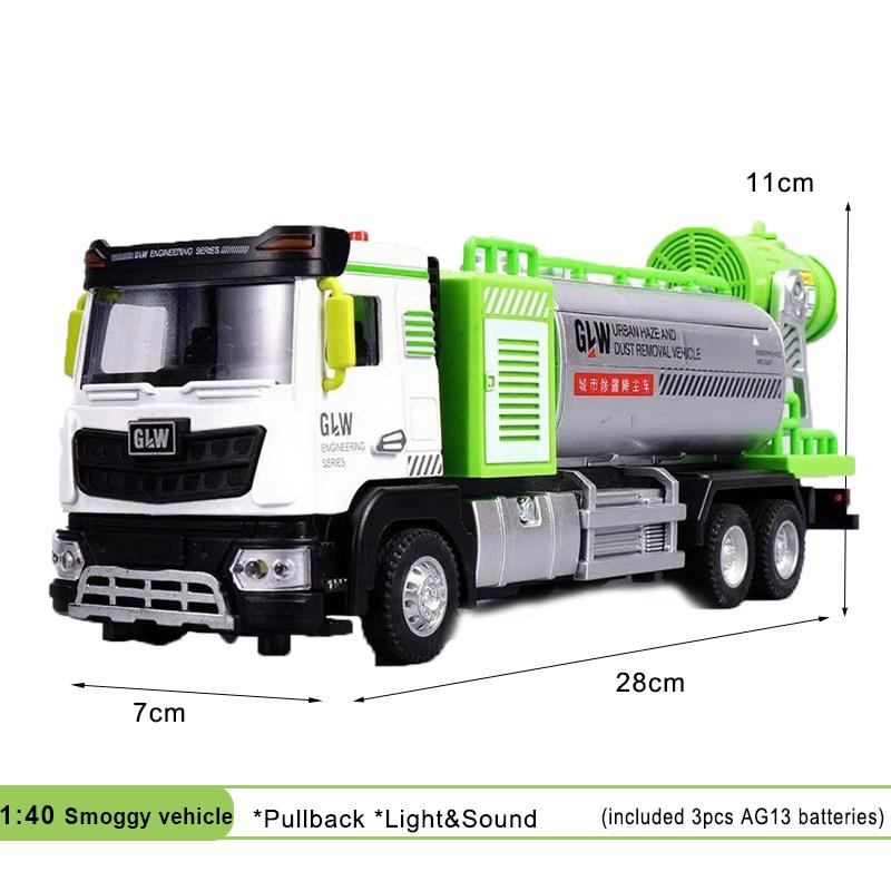 1:40 Camion dei Rifiuti Sanitario Cisterna Acqua Spazzatrice Auto Diecast per Bambini Veicolo Luci Suoni Giocattoli Educativi Per Bambini