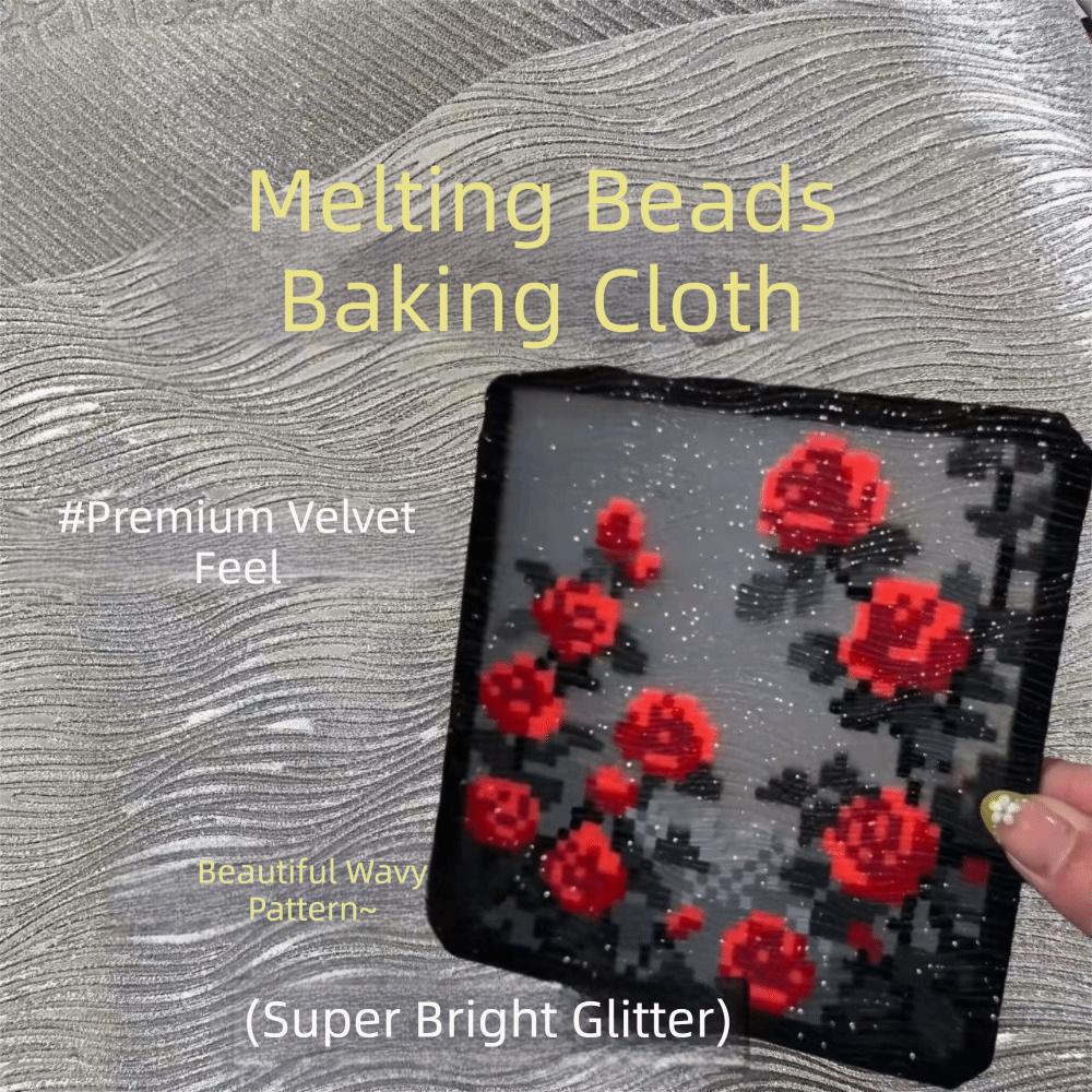 5Pcs Fuse Beads Silver Glitter Baking Cloth Strawberry Beads Heat-resistant Paper Fusion Beading