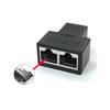 2Pcs 1 To 2 Way LAN RJ45 Extender Splitter Ethernet Adapter For Internet Cable Connection 1 Input 2 Output High Quality