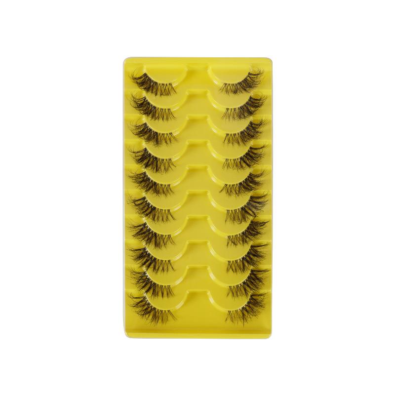 10 Pairs Eye Eyelashes 5D Fluffy Soft Natural Look False Eyelashes Thick Faux Mink Lashes Cat Eye Lashes Eyelashes Extensions