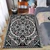 Bohemian Mandala Muster Teppich, Ethnisches Geometrisches Design Teppich, Schwarz Geeignet für die Verwendung als Antirutschmatte für Wohnzimmer Schlafzimmer Sofas