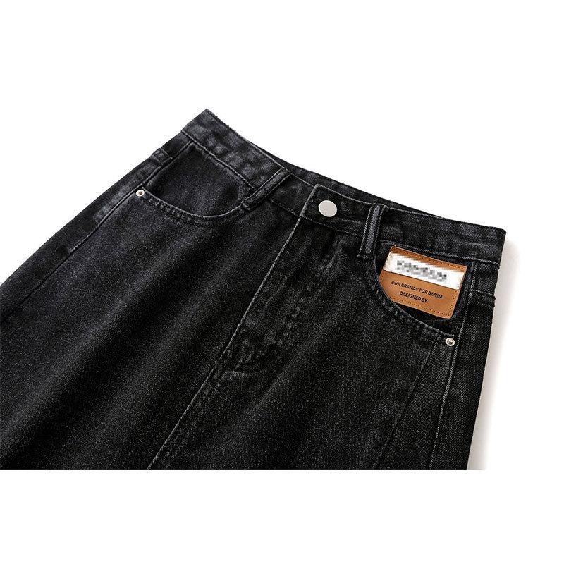 Elegant Half-body Skirt Female High-waisted Split A-line Denim Skirt Female Summer Thin Medium-length Package Hip Skirt Fashion Denim Bustier Skirt