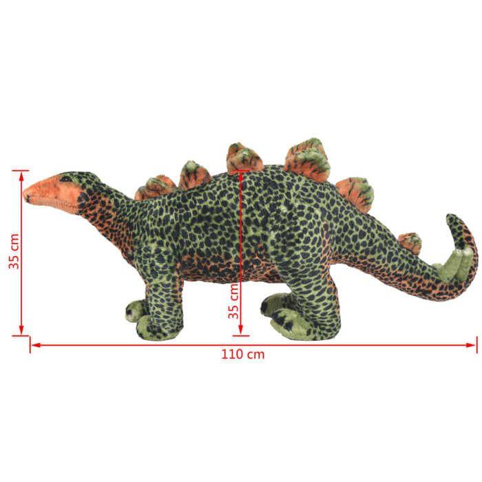 VidaXL Jouet en peluche Dinosaure Stegosaurus Vert et orange XXL 91346