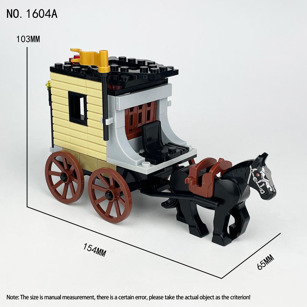 1604A Beast King Prison Car Black War Horse Small Granular Cage Model Children'S Assembled Building Block Toy Carriage Prisoner