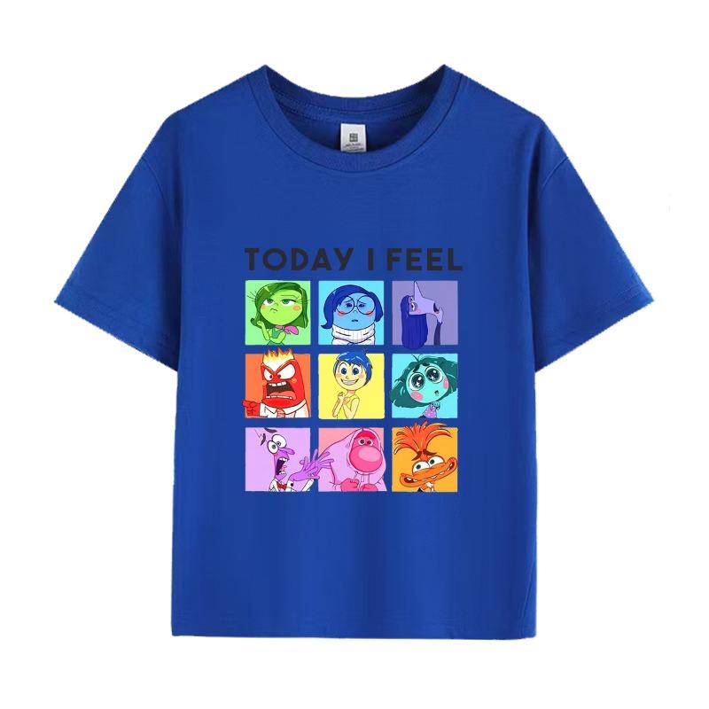 Disney Pixar inside out 2 'Today I Feel' T-Shirt for Boys & Girls Short Sleeve Casual Top Ages 3-12 Toddler Summer Clothing