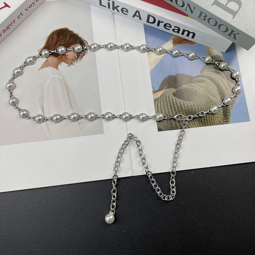 French Pearl Waist Chain For Women Metal Chain Belt Elegant Fashion Accessory Gift For Young Adults