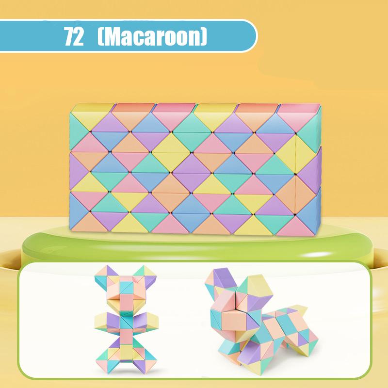 24-72 segmentů Kouzelný had Pravidlo Vícebarevné 3D puzzle Fidget hračky Dekompresní transformovatelné kostky Vzdělávací hračky