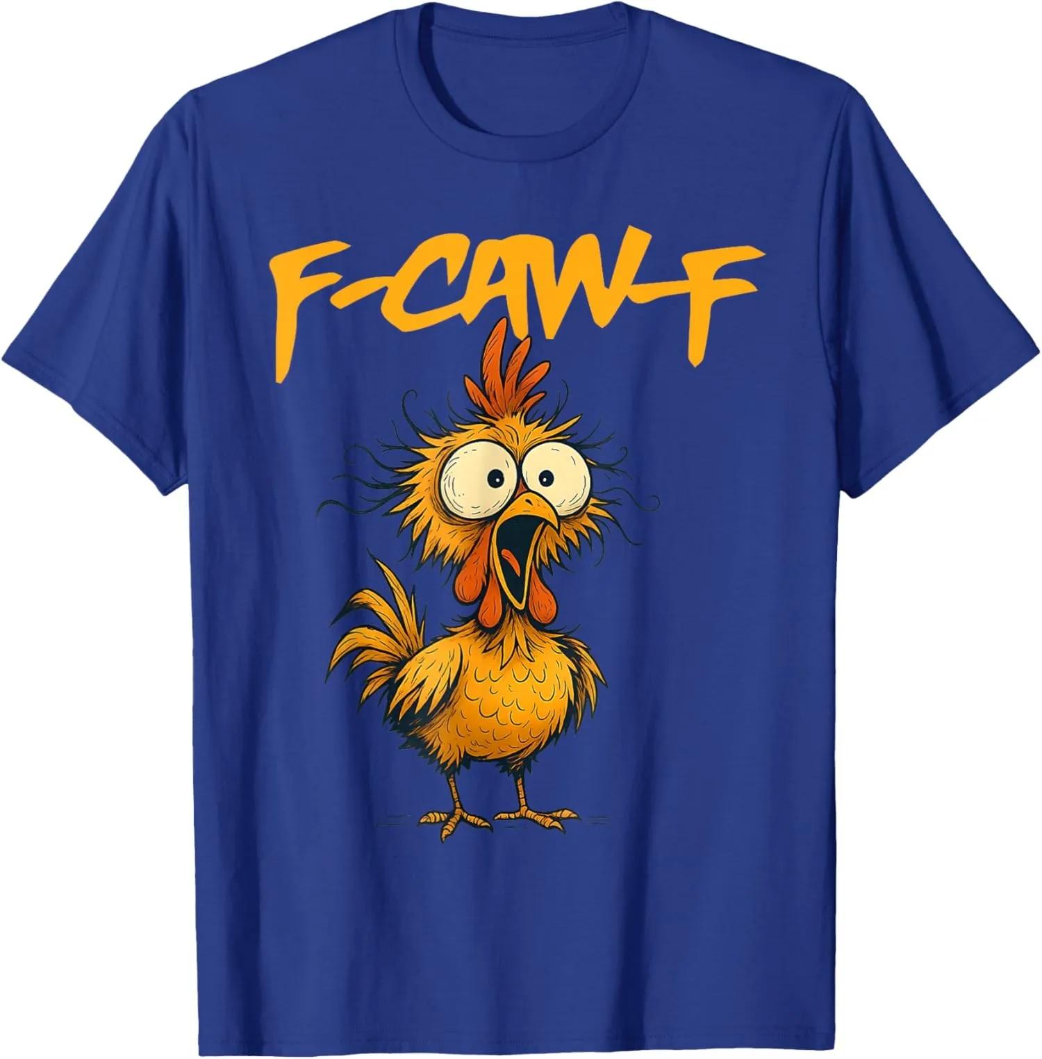 

F Caw F Funny Chicken Rooster Meme Graphic Tee Short Sleeve Unisex Cotton TShirt S