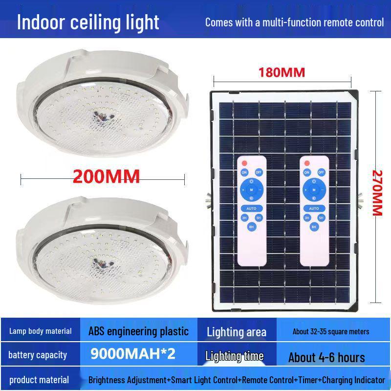 LED Smart Solar Deckenleuchte für Innen & Balkon - Augenschutz & Superhell