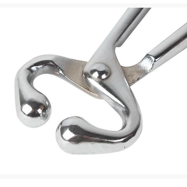 Cattle Nose Pliers with Chain - Stainless Steel Piercing and Restraining Device for Livestock