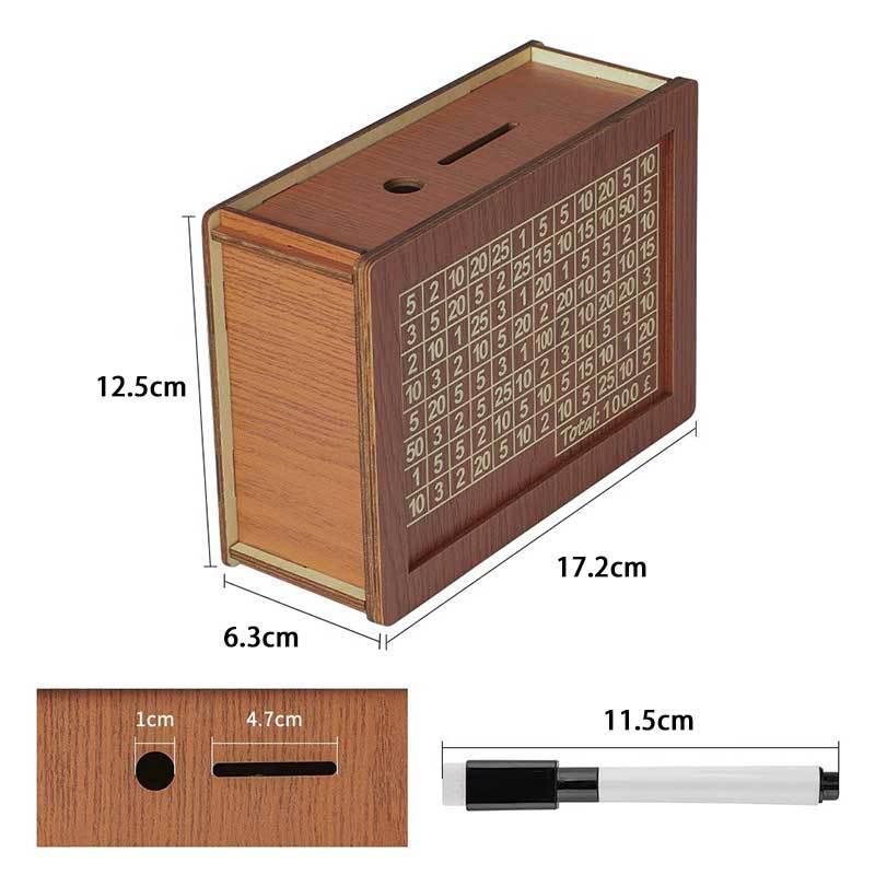 Cross-Border DIY Wooden Money Box with US Dollar Counter - Retro Piggy Bank