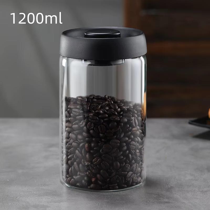 Coffee Jar Manual Vacuum Moisture Proproof Storage Jar Kitchen High Borosilicate Glass Tea Jar Coffee Bean Storage Sealed Jar