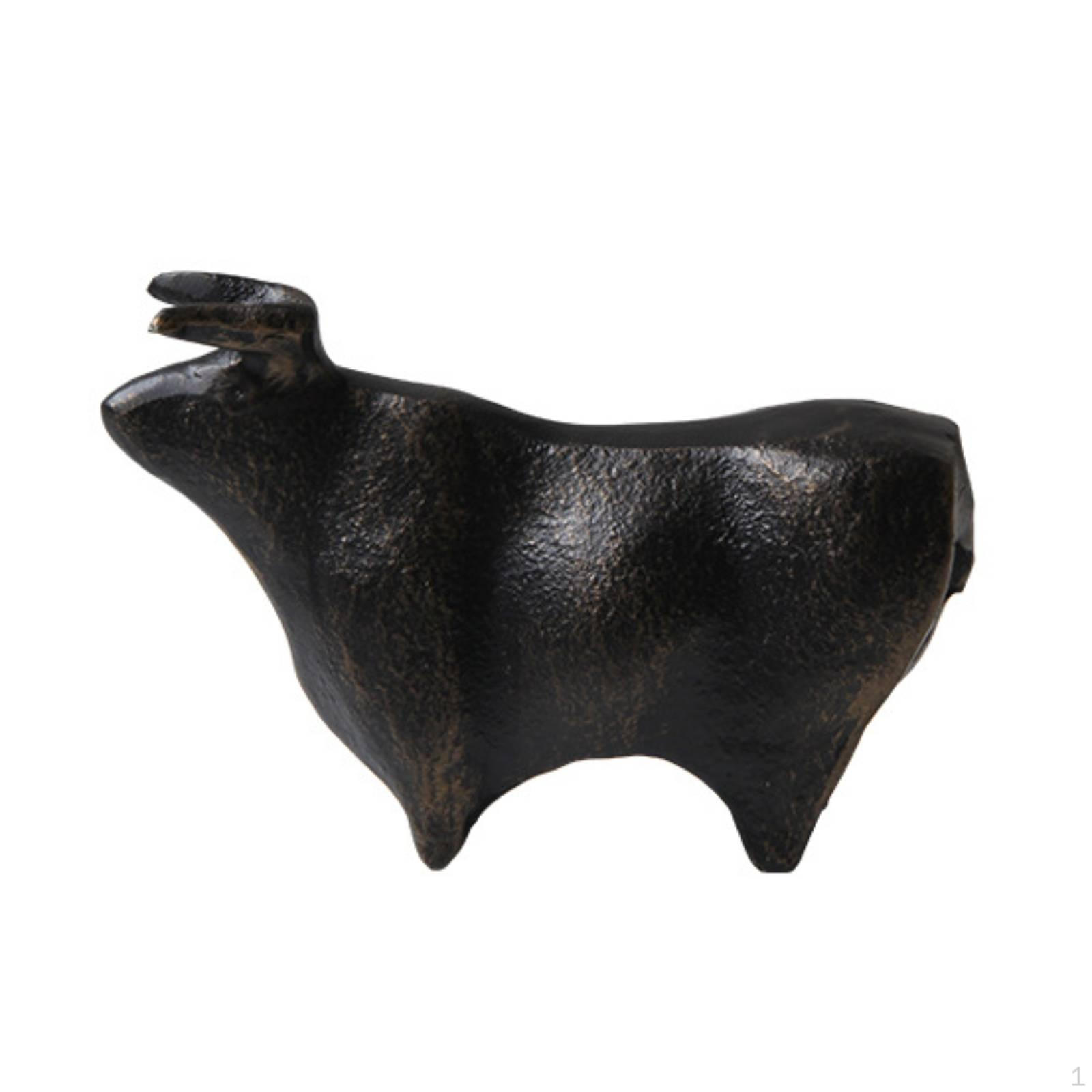 Cow Figurine Sculptural Metal Abstract Animal Sculpture for Interior Decorators, Art Collectors,