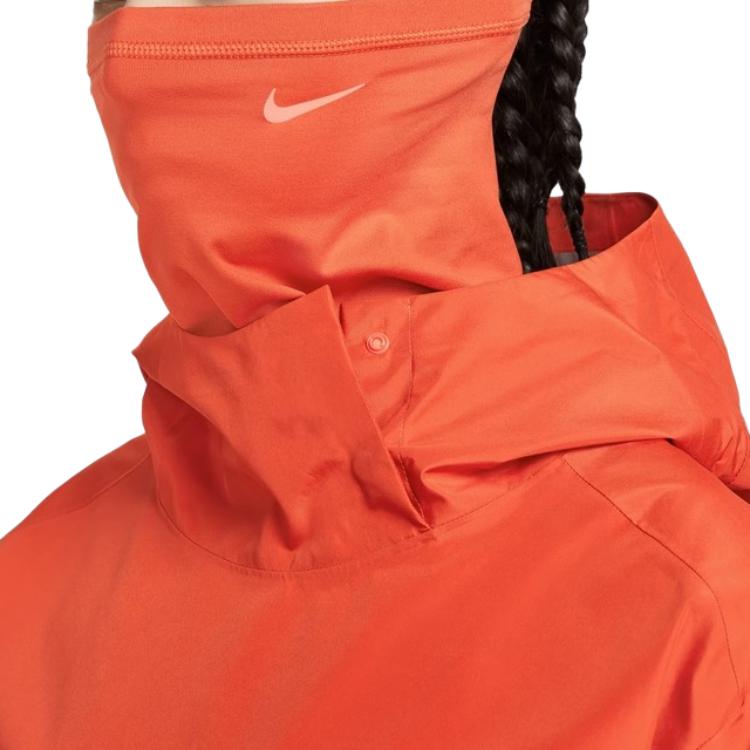 Nike Solid Logo Print Pullover Hoodie Jacket Women Jackets Orange DM7566-861