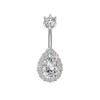 Rhinestone Belly Button Ring Stainless Steel Body Piercing Jewelry Zircon Navel Ring  Gift
