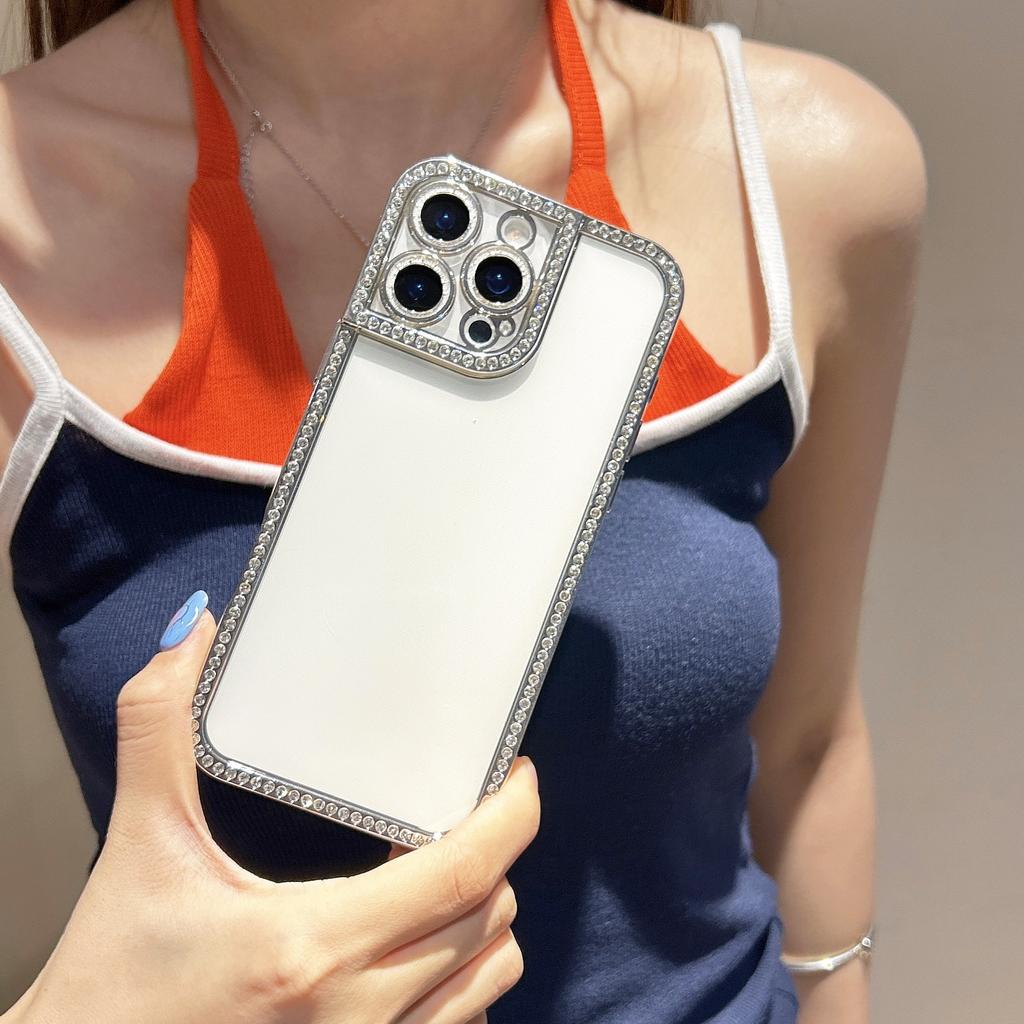 Niche Premium Transparent Flash Diamond Electroplating Transparent Applicable iPhone17Pro Max Apple 16 Mobile Phone Case 14/15