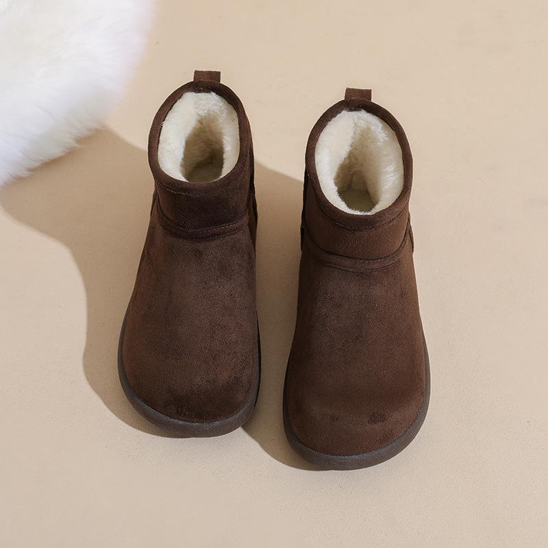 

Thick sole heightening big head fleece warm all-inclusive women s new winter snow boots fluffy shoes cotton shoes 40 темно-коричневого кольору