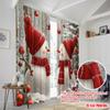 2pcs  2D Plane Printing Curtains Cute Snowmen Winter Christmas Scene (3) Versatile Fabric (without Rod) Decorations Outdoor