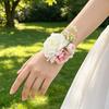 Cross-Border Milk Tea Rose Beaded Wrist Corsage Wedding Groomsman Brooch