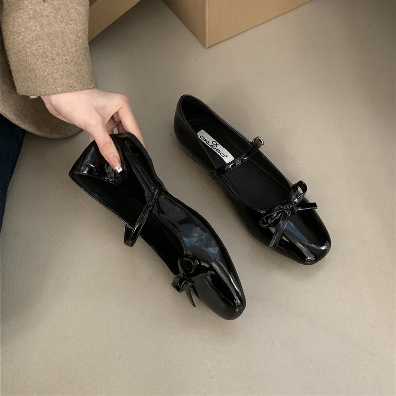 

Fashion Bailamos 2025 New Women Flat Shoes Fashion Shallow Ladies Casual Soft Mary Jane Shoes Outdoor Dress Flat Ballet Shoes 39 чёрный