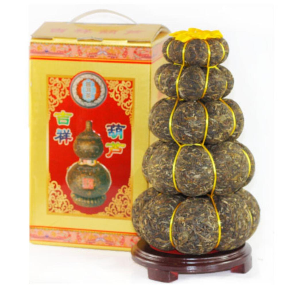 Pure Yunnan Green Pu-erh Tea 3000g Natural Herbal Detox Gourd Shape Gift 01