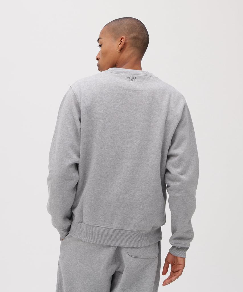 AVIREX CREW NECK L/S SWEAT LOGO 783-3932003 Men's L 382 Oxford