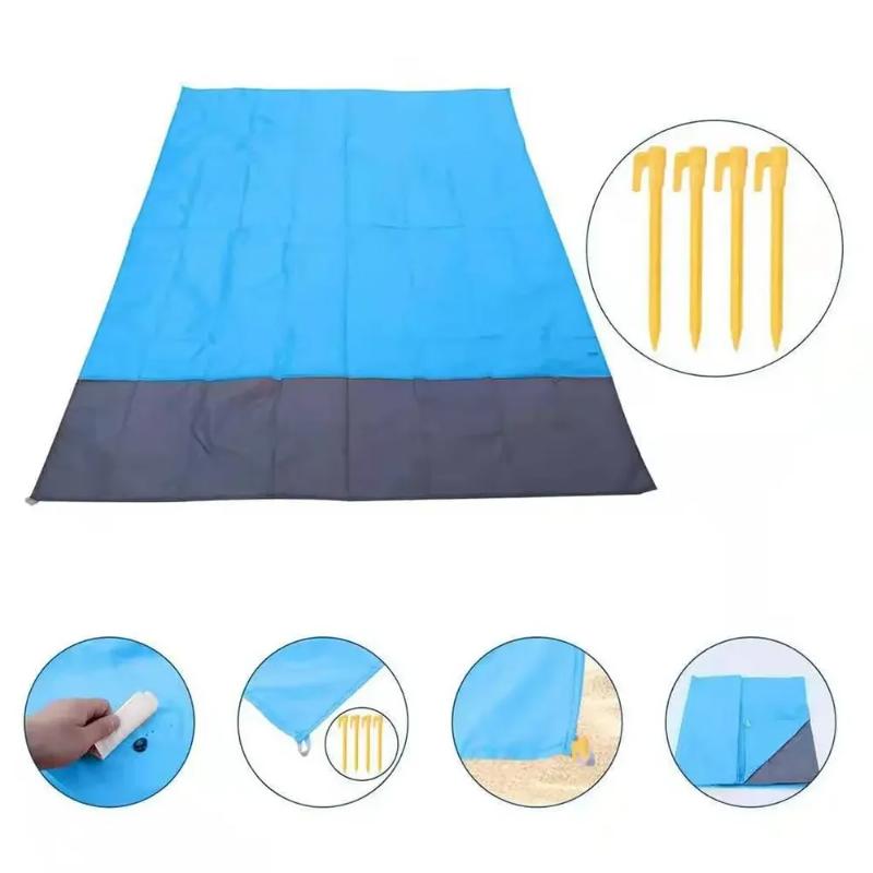 Foldable Waterproof Beach Mat Outdoor Camping Picnic Blanket Lightweight Portable with Carry Bag for Sand Grass Floor