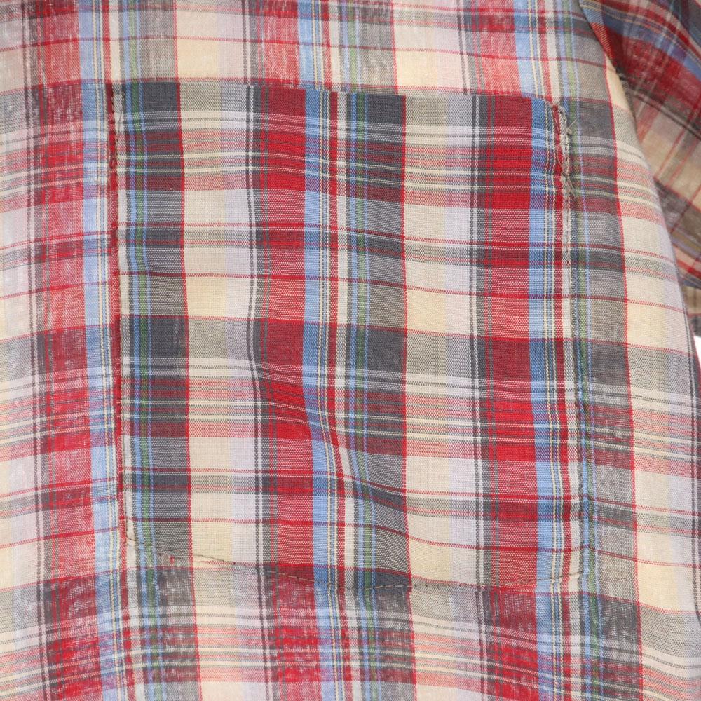 Bellcraft 70s 80s vintage Check Pattern Long sleeve shirt S Red series Men's Used