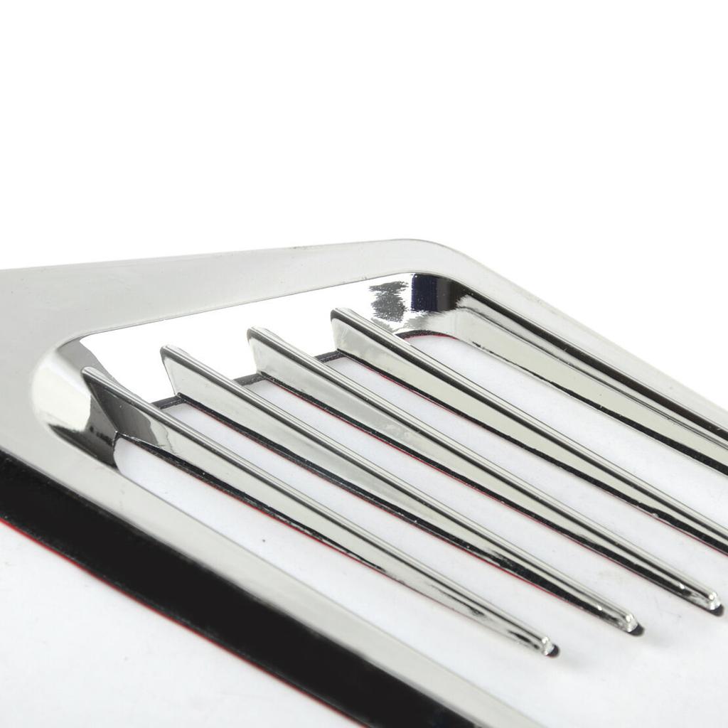 2 x Chrome Silver Car Fenders Body Side False Vent Air Flow Intake Cover Sticker