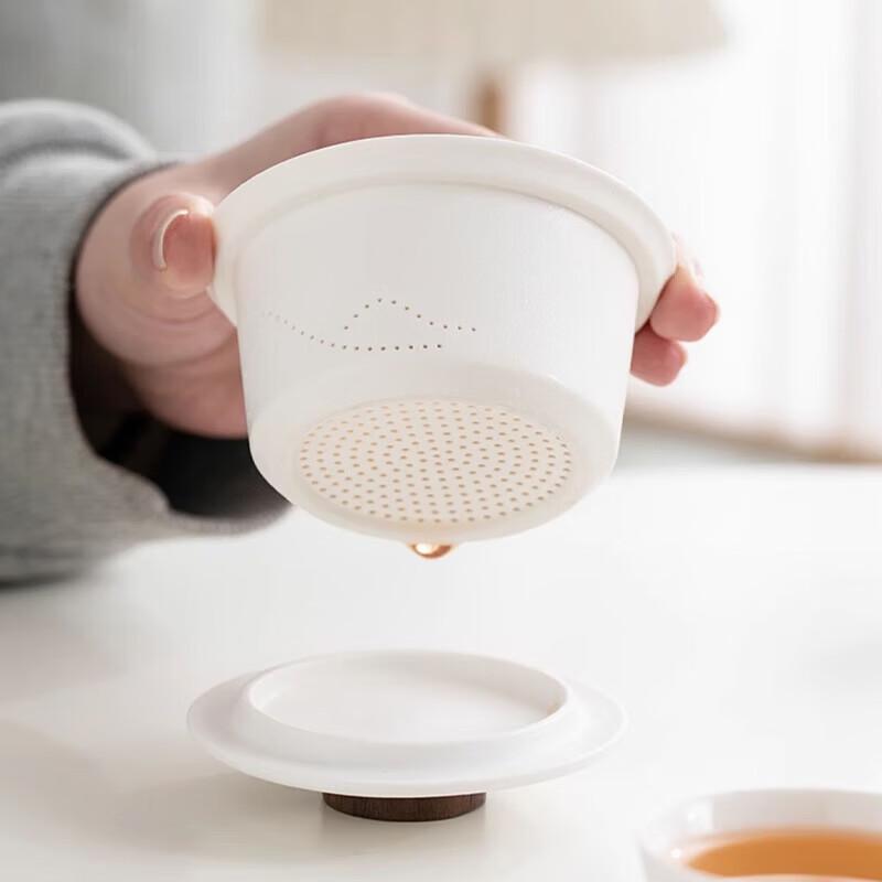Portable Glass Travel Tea Set with Ceramic Cups