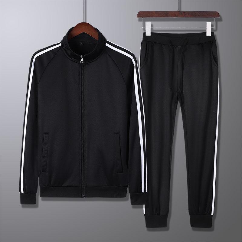 Sweater Men s Casual Sports Suit Casual Pants Three Bars Fashion Slim M чёрный